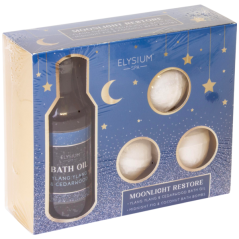 Elysium Spa darčeková kúpeľová kazeta Moonlight – Kúpeľový olej 100ml + bomba do kúpeľa 3x50g