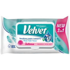 Velvet Intima 2v1 vlhčený toaletný papier, 42 ks