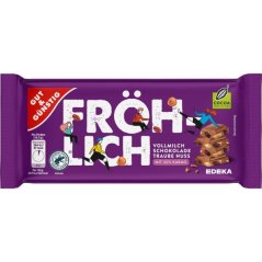 GG Alpská mliečna čokoláda s rozinkami a orieškami 100g