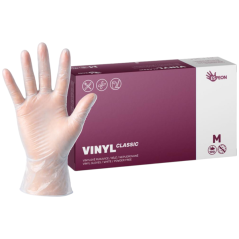 Vinylové rukavice VINYL CLASSIC 100 ks, nepudrované, bílé, 4.5 g vel. M