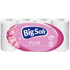 Big Soft Plus 2vrstvový toaletný papier, 8 rolí, 17,6 m rola