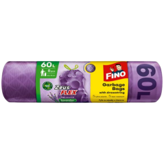 Fino pytle do koše Zeus Flex Lavender zatahovací, 35 µ, 63 × 70 cm, 60 l, 8 ks