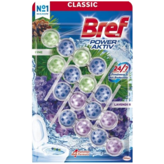 Bref Power Aktiv Pine a Lavander WC blok, 4 x 50 g