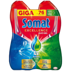 Somat Excellence Duo gel do myčky na mytí nádobí, 2× 684 ml, 76 dávek