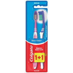 Colgate zubní kartáčky Extra Clean, střední tvrdost, balení 1+1