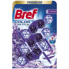 Bref WC Purple Aktiv Lavender, WC blok v guličkách, vôňa levanduľa, 3 x 50 g