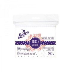 Linteo papírové vatové tyčinky 100% natural sáček 80ks