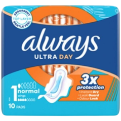 Always Ultra Day Normal hygienické vložky s krídelkami 10 kusov