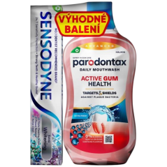 Paradontax ústní voda Active Gum 500 ml + zubní pasta Sensodyne 75 ml