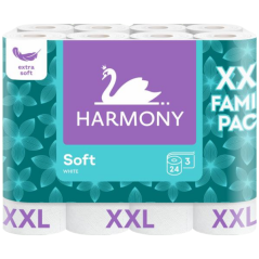 Harmony Soft Family Pack 3vrstvý toaletný papier, 24 rolí, 15,7 m role