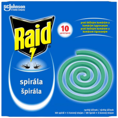Raid insekticidní spirála proti komárům, 10 ks