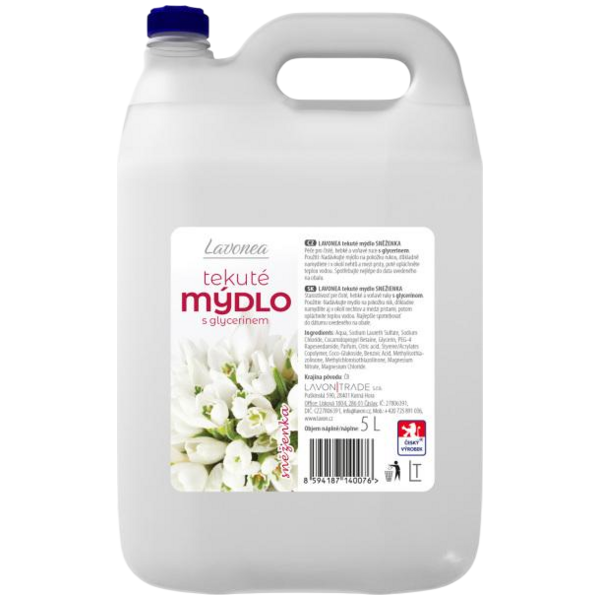 LAVON tekuté mýdlo Sněženka, 5 l