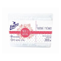 Linteo papierové vatové tyčinky 100% natural box 200ks