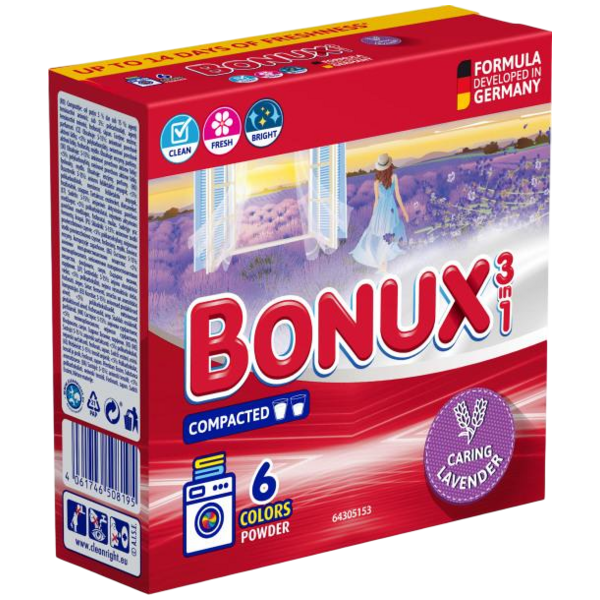 Bonux prací prášok Color Caring Lavender 390 g, 6 dávok Bonux prací prášok Color Caring Lavender 390 g, 6 dávok
