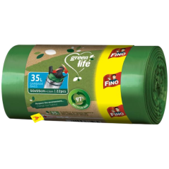 Fino Green Life recyklované PE vrecia na odpad, 25 µ, 50 × 55 cm, 35 l, 22 ks