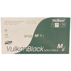VulkanBlack čierne jednorazové bezprašné nitrilové rukavice, veľkosť M, 100 ks