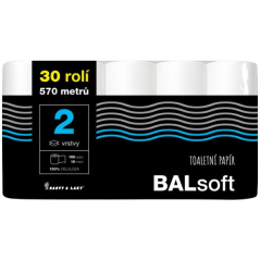 BALsoft 2vrstvý toaletní papír, 30 rolí, 19 m role