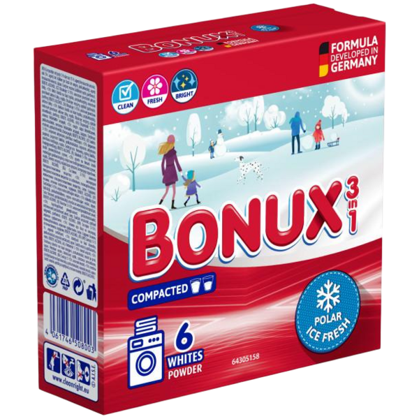 Bonux prací prášek White Polar Ice Fresh, 390 g, 6 dávek Bonux prací prášek White Polar Ice Fresh, 390 g, 6 dávek