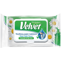 Velvet Camomile & Alove Vera vlhčený toaletný papier, 42 ks