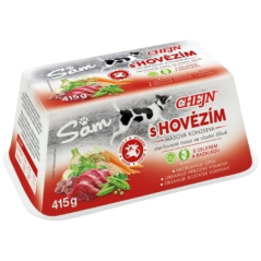 Sam vanička pro psy s hovězím masem, 97% podíl masa, 415 g