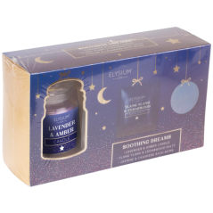 Elysium Spa darčeková kúpeľová kazeta Dreams sviečka 100g + soľ 200g + bomba 50g