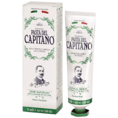 CAPITANO 1905 NATURAL HERBS - premium zubní pasta bylinná s mikrogranulemi 75 ml + DÁREK ZDARMA pasta 15 ml