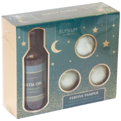 Elysium Spa dárková koupelová kazeta Geranium Neroli Koupelový olej 100ml + bomba do koupele 3x50g