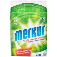 Merkur prací prášek pro bílé i barevné prádlo 60 dávek, 3 kg