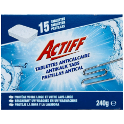 Actiff Antikalk Tabs 15ks - 240g - tablety proti vodnímu kameni do pračky