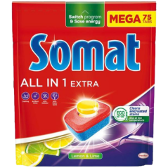 Somat tablety do myčky All in 1 Extra Lemon & Lime, 75 ks