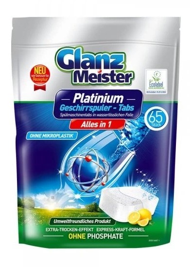 Glanz Meister Platinium tablety do myčky Alles in 1Lemon 65 ks