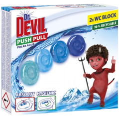 Dr. Devil WC Push Pull Gel Polar Aqua WC blok bez košíka, 2 × 20 g