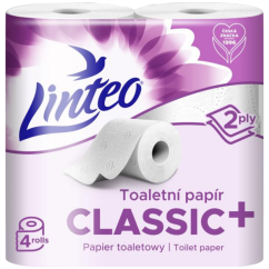 Linteo toaletní papír 2vrstvý, 4 role, 17 m role