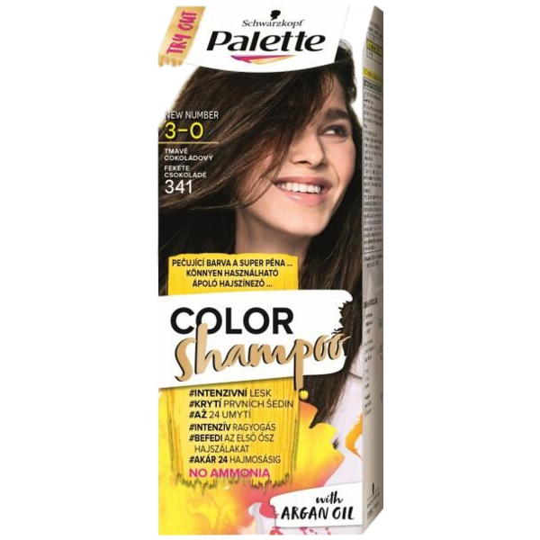 Schwarzkopf Palette Color Shampoo barva na vlasy 341 čokoládová, 50 ml