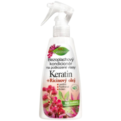 Bezoplachový kondicionér na poškozené vlasy KERATIN + RICINOVÝ OLEJ 260 ml