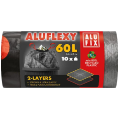 Alufix pytle na odpad, zatahovací, 33µ , 64 x 69 cm, 60 l, 10 ks