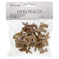 Vianočné dekoratívne drevené ozdoby Sob 12ks