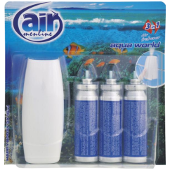 Air Menline Aqua World osvěžovač vzduchu strojek a náplň 3× 15 ml