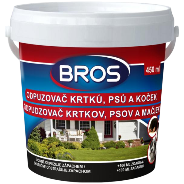 Bros pachový ohradník proti krtom, psom a mačkám, 450 ml