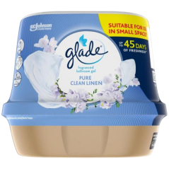 Glade Clean Linen vonný gel do koupelny, 180 g