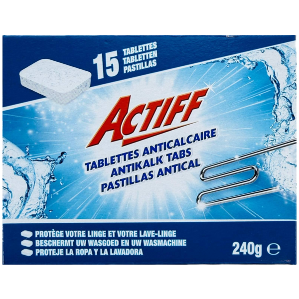 Actiff Antikalk Tabs 15ks - 240g - tablety proti vodnímu kameni do pračky Actiff Antikalk Tabs 15ks - 240g - tablety proti vodnímu kameni do pračky