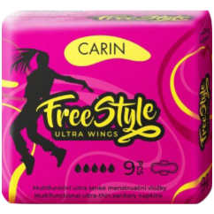 Carin Free Style ultra wings dámske vložky 9 ks