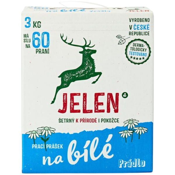 Jelen prací prášek na bílé prádlo, 3 kg, 60 dávek