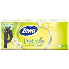 Zewa Deluxe Camomile Comfort 3vrstvové papierové vreckovky, 10× 10 ks
