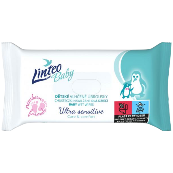 Linteo Baby vlhčené ubrousky Ultra Sensitive, 64 ks Linteo Baby vlhčené ubrousky Ultra Sensitive, 64 ks
