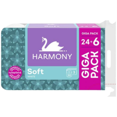 Harmony Soft White 3vrstvý toaletný papier, 30 rolí, 15 m rolí