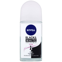 Nivea Black & White Invisible Clear kuličkový antiperspirant, 50 ml