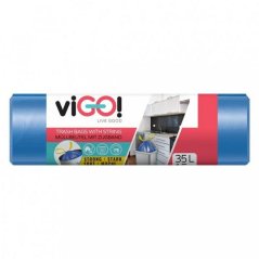 Pytle na odpad zatahovací, modré 35 litrů 15ks ViGo