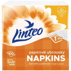Linteo papierové servítky 1vrstvé 30 x 30 cm, 100 ks