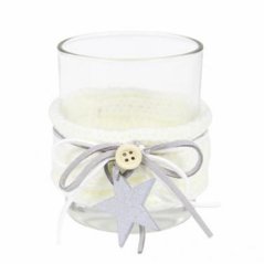 Svietnik sklenený s dekoráciou 7x8cm